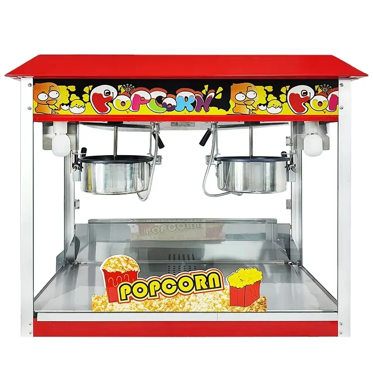 Flavored Popcorn Making Machine Industrial Caramel Double Pot Popcorn Machine