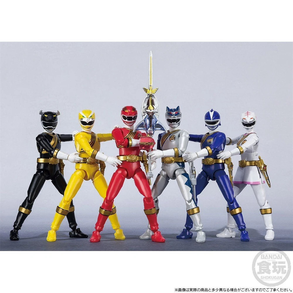 In Stock Original Bandai Shodo Super Power Rangers Wild Force Hyakujuu Sentai Gaoranger Full Pack Collection Good Giffts Figures
