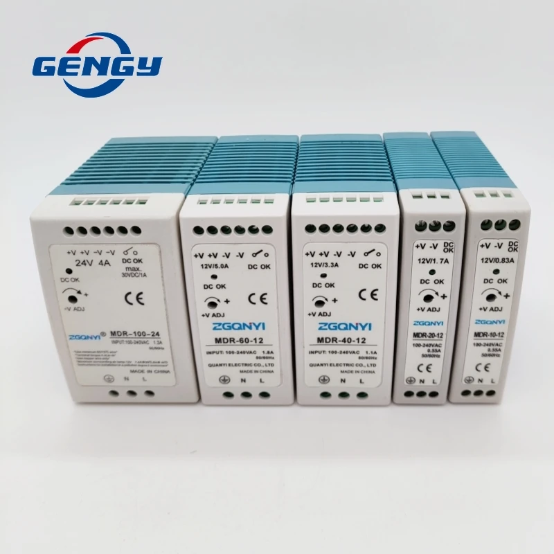 

5V 12V 15V 24V 48V Power MDR-10W 20W 40W 60W 100W Industrial Mini AC/DC Din Rail Power Supply Switch Single Output