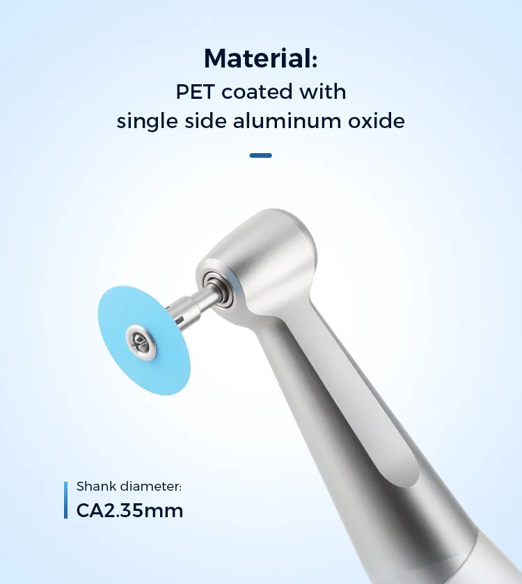 40 Stück/Box AZDENT Dental-Polierscheiben 12mm Polierer Doppelseitig Aluminiumoxid mit Dorn CA2.35mm Zahnarztwerkzeug – Detail 11