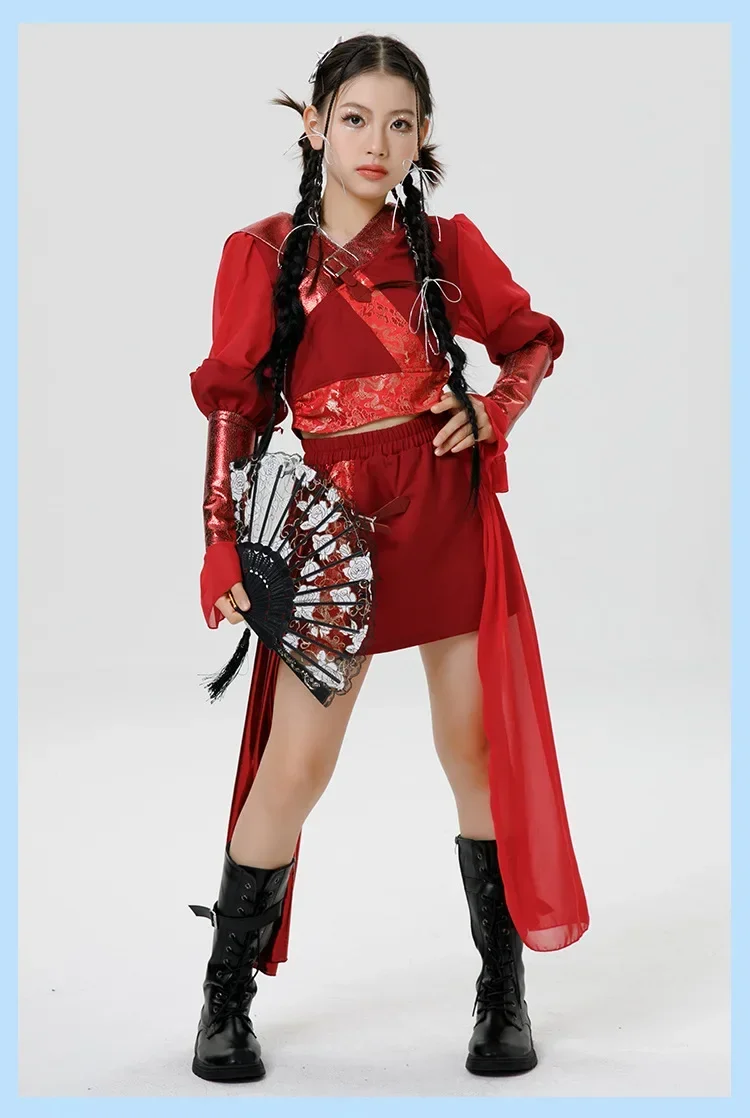Neues 2026 Chinesisches Jazz-Tanzkostüm, Kinder-Modell-Laufsteg-Show, Mädchen-Klassisches Tanz-Performance-Kostümset – Detail 9
