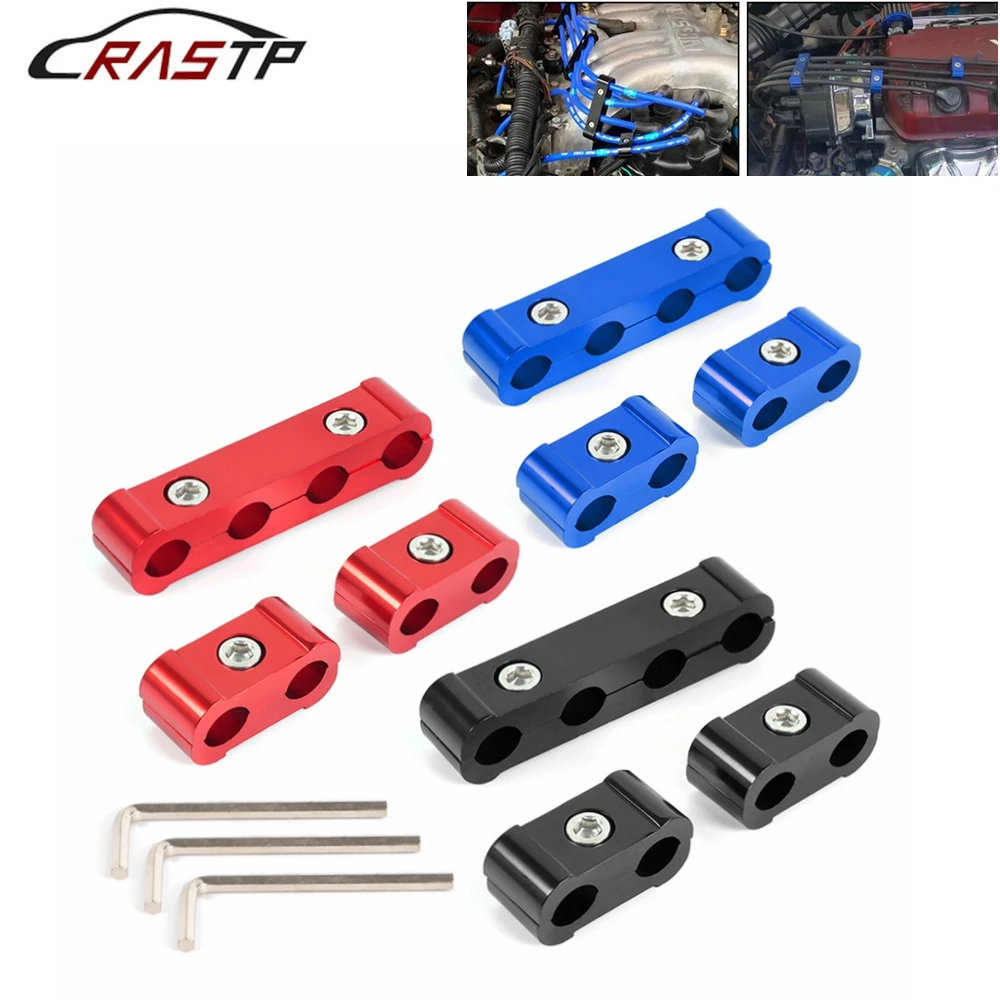 RASTP-3pcs 8MM/9MM/10MM Car Spark Plug Electrical Wire Clamp Separator Line Ignition Cable Clip Auto Decoration Accesssories