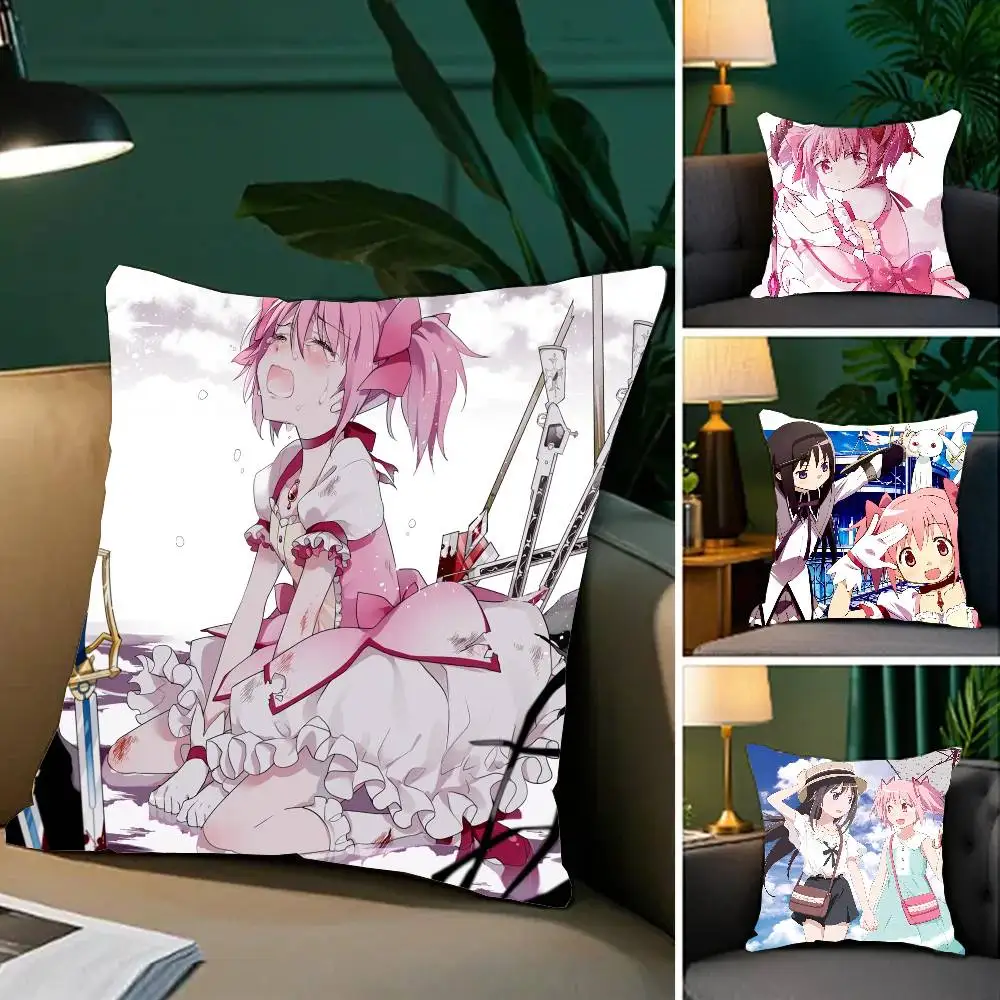 Puella Magi Madoka Magica Anime Pillow Case Fashion Square Pillowcase Bedroom Sofa Room Ins Decoration Leisure
