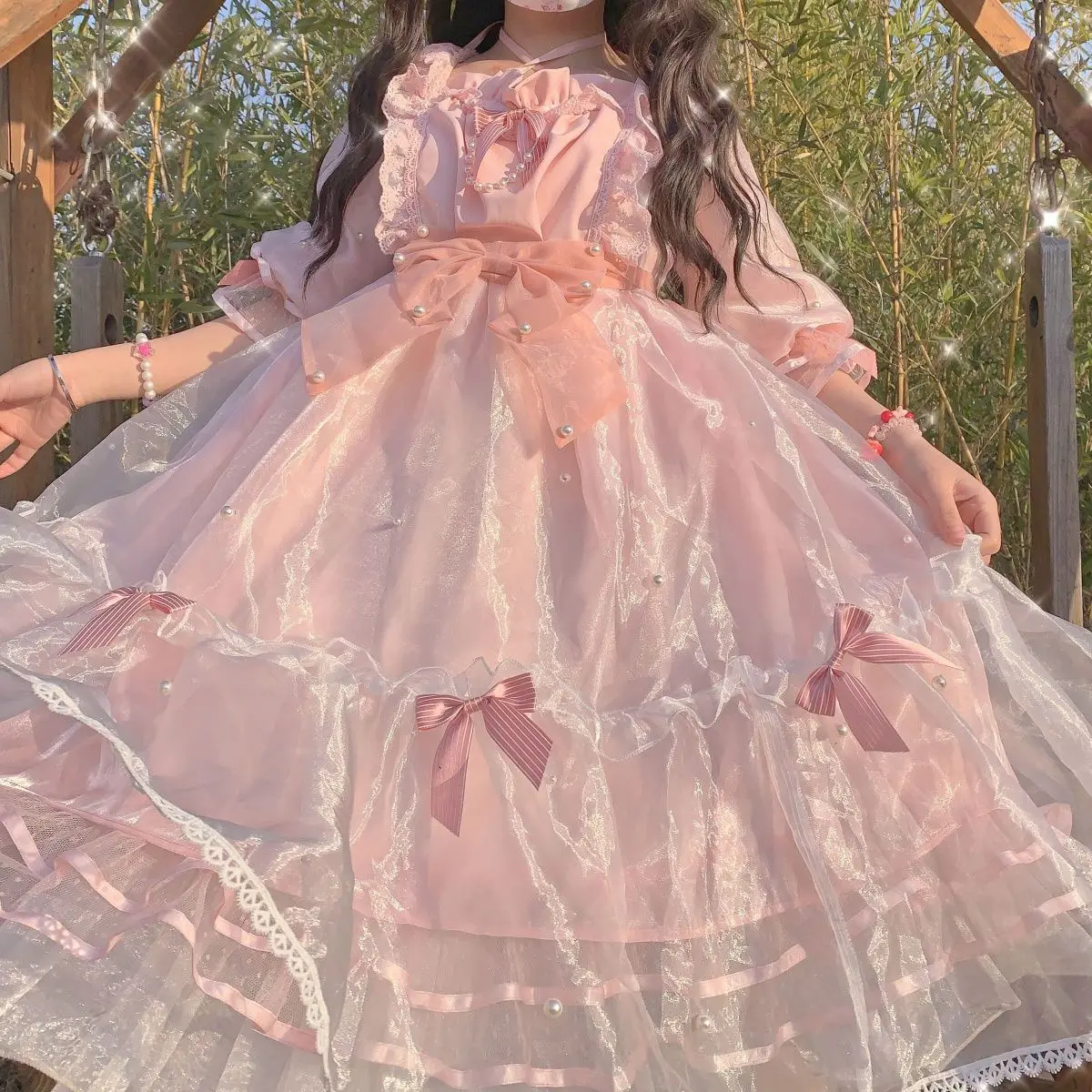 

Summer Tea Party Kawaii Gothic Palace Dream Dress Japanese Lolita Sweet Lolita Dress Vintage Victorian Lolita Pearl Princess Op