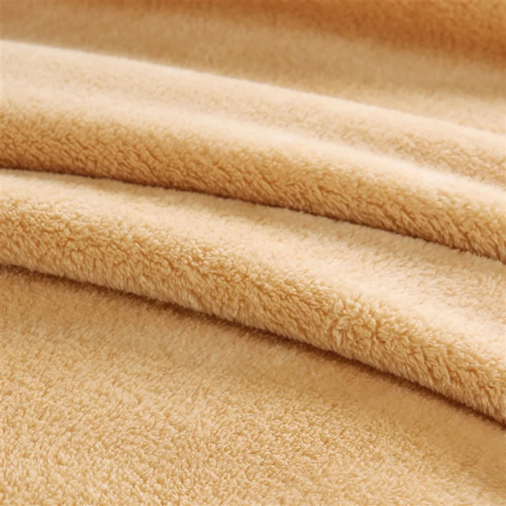 

Flannel Fleece Blanket Pure Color Solid Bed Blanket Sheet 120x200cm Camel Super Warm Lightweight for Home Camping Backpacking