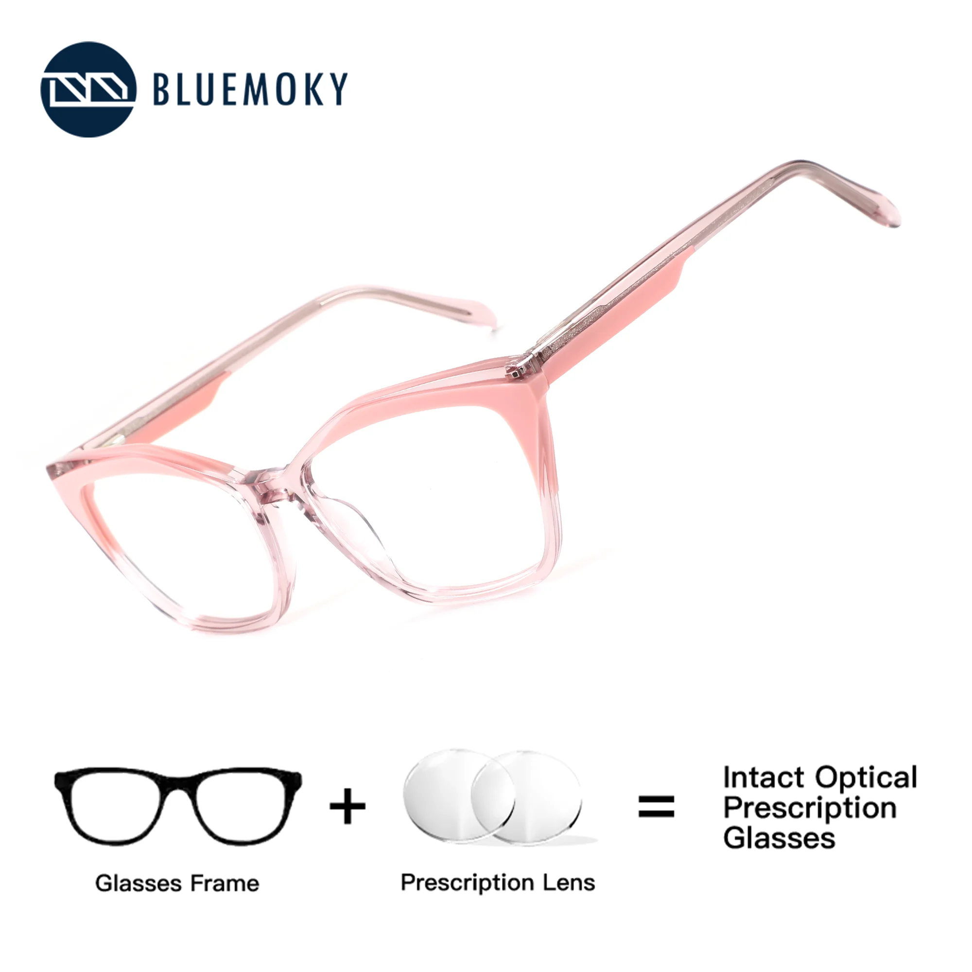 

BLUEMOKY Acetate Butterfly Prescription Glasses Women Graduate Optical Lens With Recipe Anti Blue Light Vision Correction Myopia