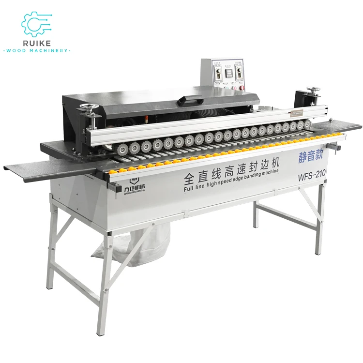 WANJIA 210 Silent Style High Speed Automatic Edge Banding Machine with Edge Banding, Trimming , Buffing and End Cutting