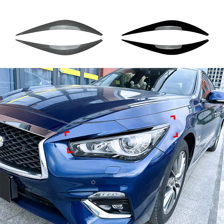 

For Infiniti Q50 2014+front headlight eyebrow car sticker exterior modification