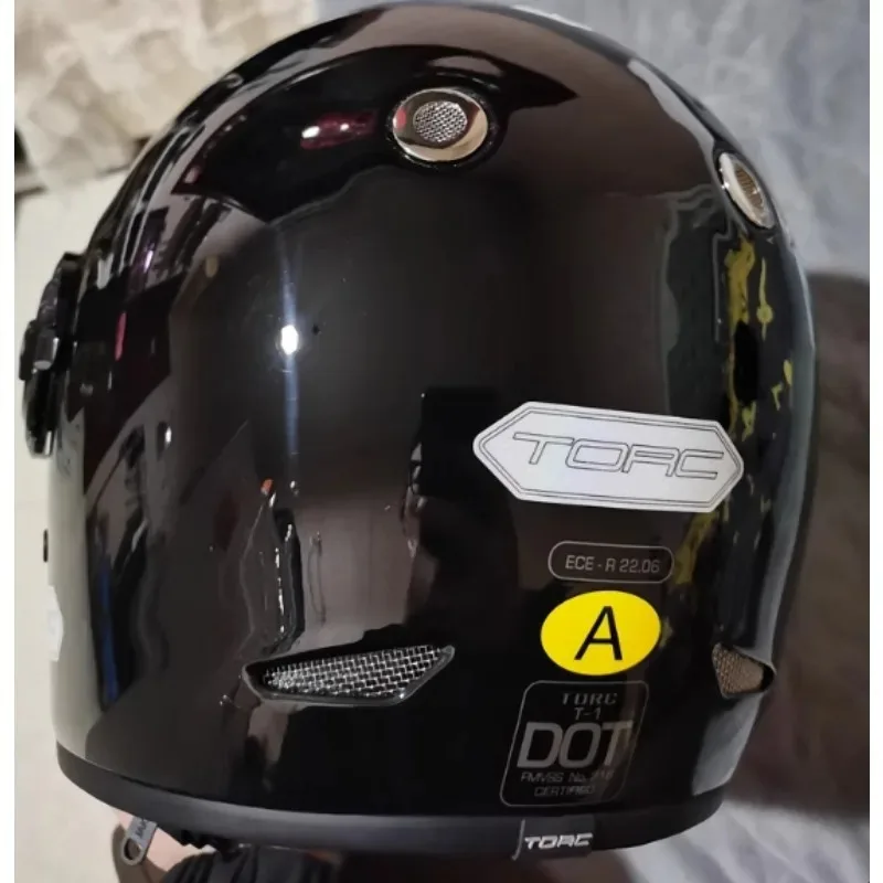 Hot TORC Motorycle Riding Vintage Helmet Moto Full Face Helmet Cover Retro Helmet Men Motorbike Personality Cool Locomotive