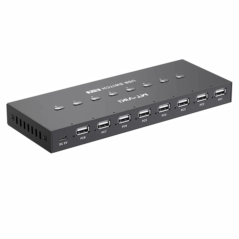 USB switcher 8-in-4-out sharer supports 8 computers, monitoring hard drives, video recorders, shared keyboards, mice, printers