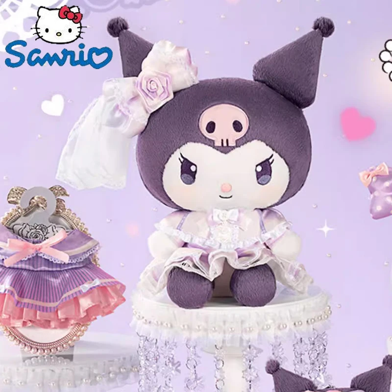 

Оригинальная плюшевая игрушка Sanrio Kuromi из серии на день рождения Kawaii Kuromi Очаровательная декоративная кукла с тканью подарок на день Святого Валентина