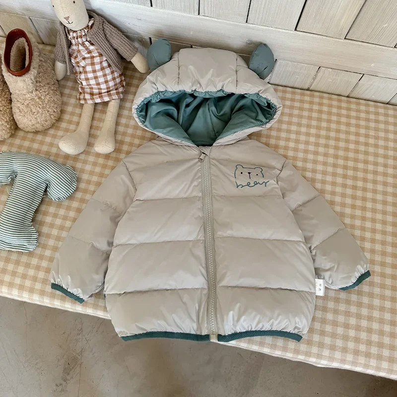 Baby's Autumn and Winter Light Down Jacket Baby's New National Standard 90 White Duck Down Stylish Hooded Baby Down