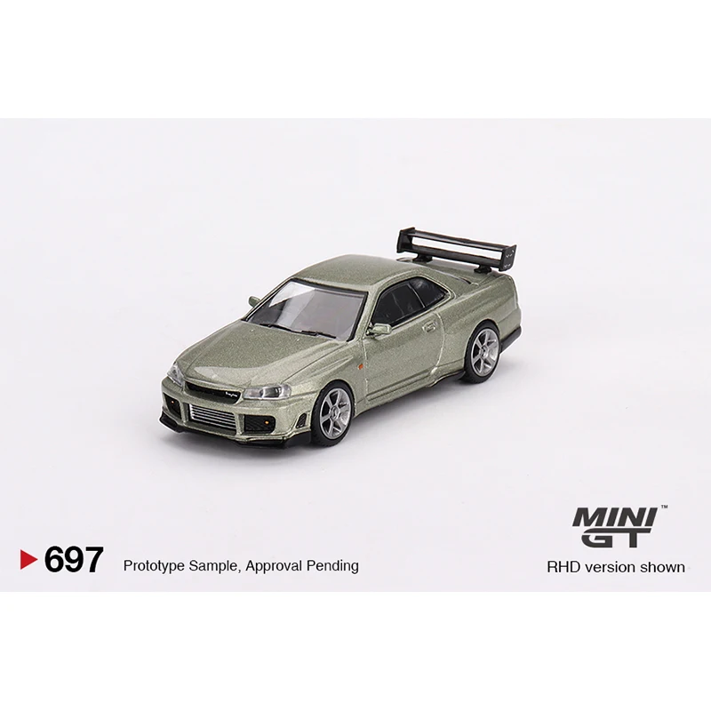 MINIGT 697 In Stock 1:64 Skyline GTR R34 Tommykaira R Z Millenium Jade Diecast Car Model Toys