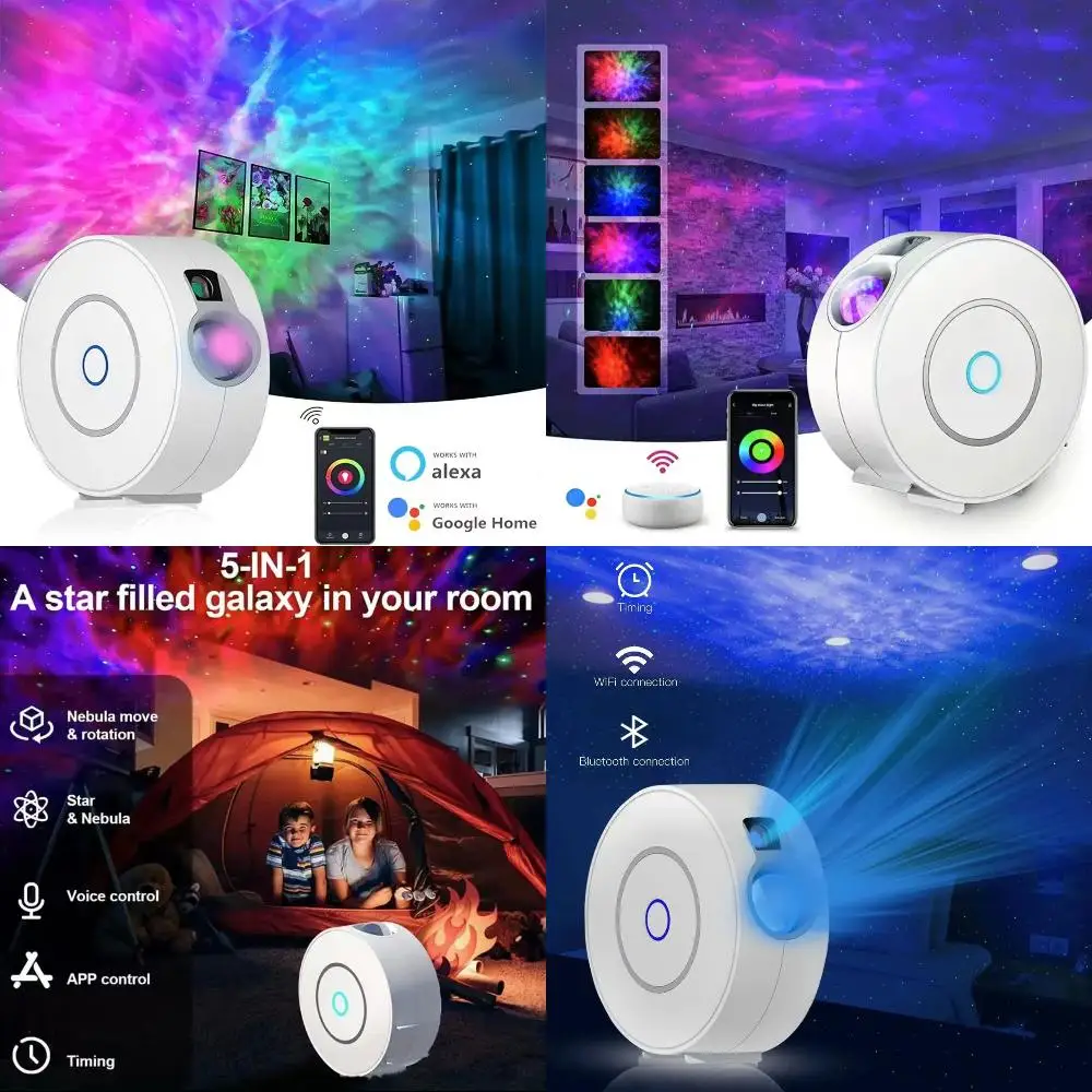 

LED Colorful Smart Wifi App Star Projector | Alexa Compatible Night Light | Starry Sky Nebula Projection | Smart Home Device Led