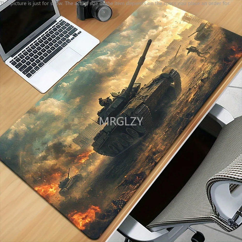 

Anime Tank Battle Scene Mouse Pad Large Rubber Anti-slip PC Desk Accessories Mousepad for Office & Gamer Keyboard Mats Decor Mat