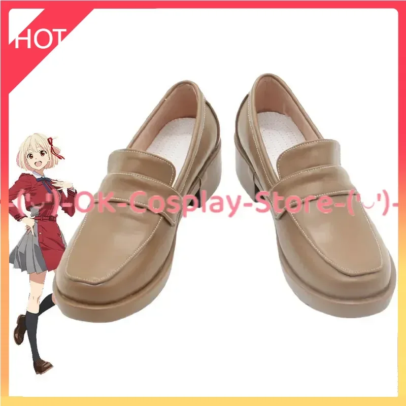 Anime Lycoris Recoil Nishikigi Chisato Cosplay Shoes PU Leather Sandals Halloween Carnival Boots Cosplay Prop Custom Made