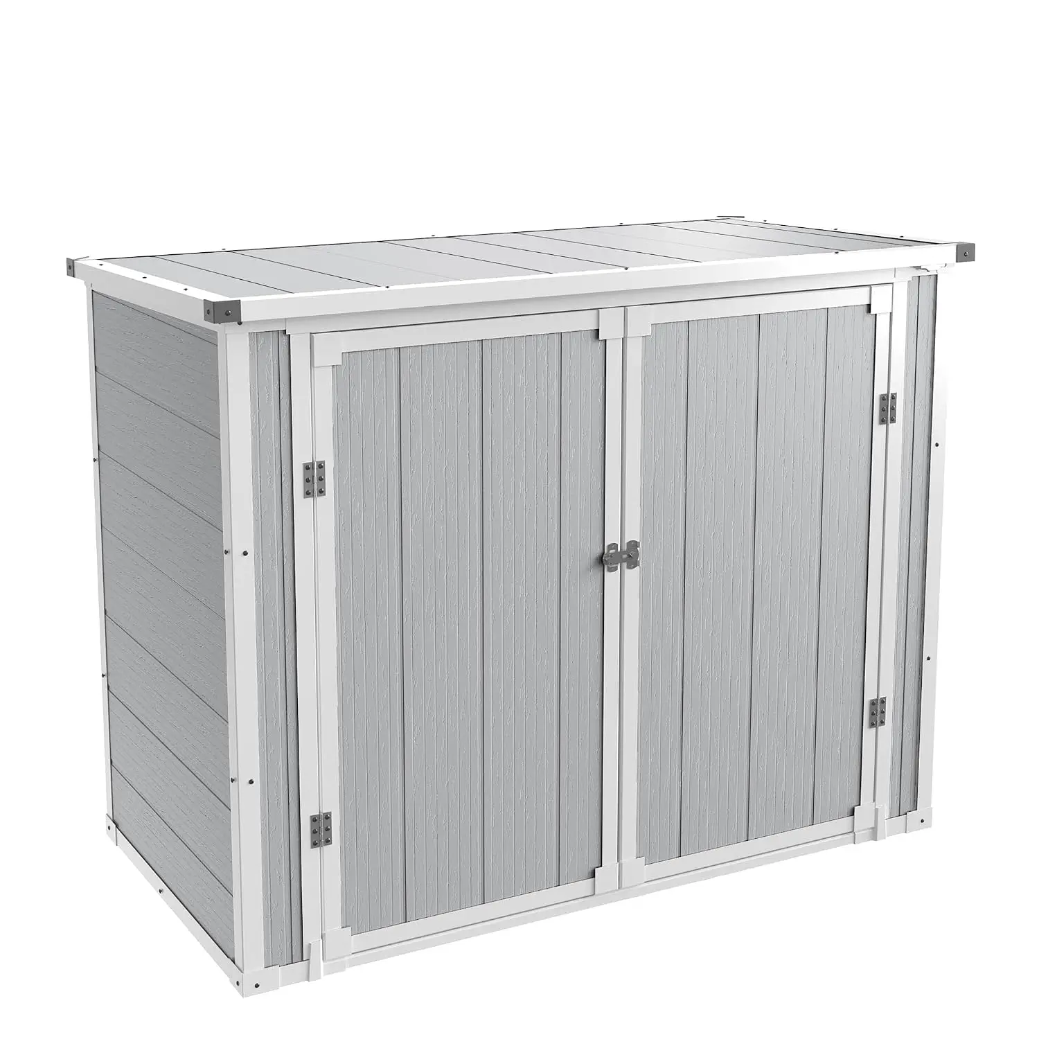 41 Cu.Ft Horizontal Outdoor Storage Shed with Floor Trash Can Storage Box, Customized
