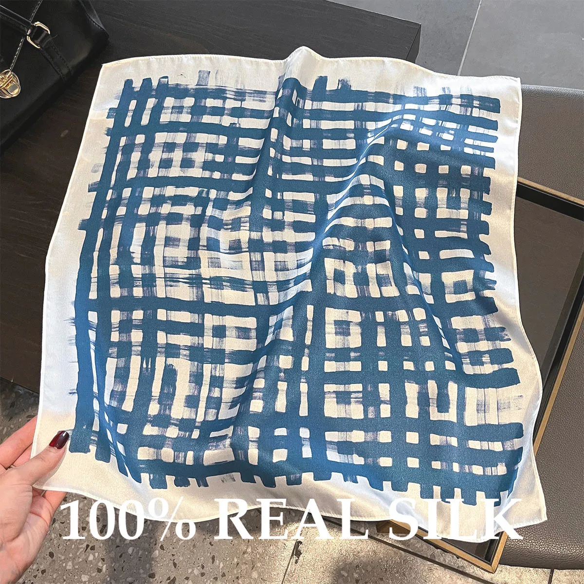 

New 100% Real Silk Scarf Summer Sun Protection Shawl Luxury Flight Attendant Scarf Neck Square Scarves Breathable Poncho Bandana