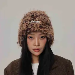 Rabbit Hair Hat Autumn and Winter Thickened Warmth and Cold Protection Hat Showy Face, Small Fur Ear Protection Fisherman's Hat
