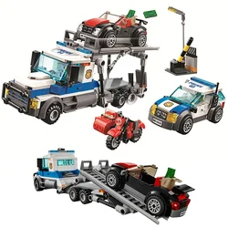 City Series Building Blocks Auto Transport Heist Car Robbery Police Arrest Children's Holiday Gift Assembling Toys