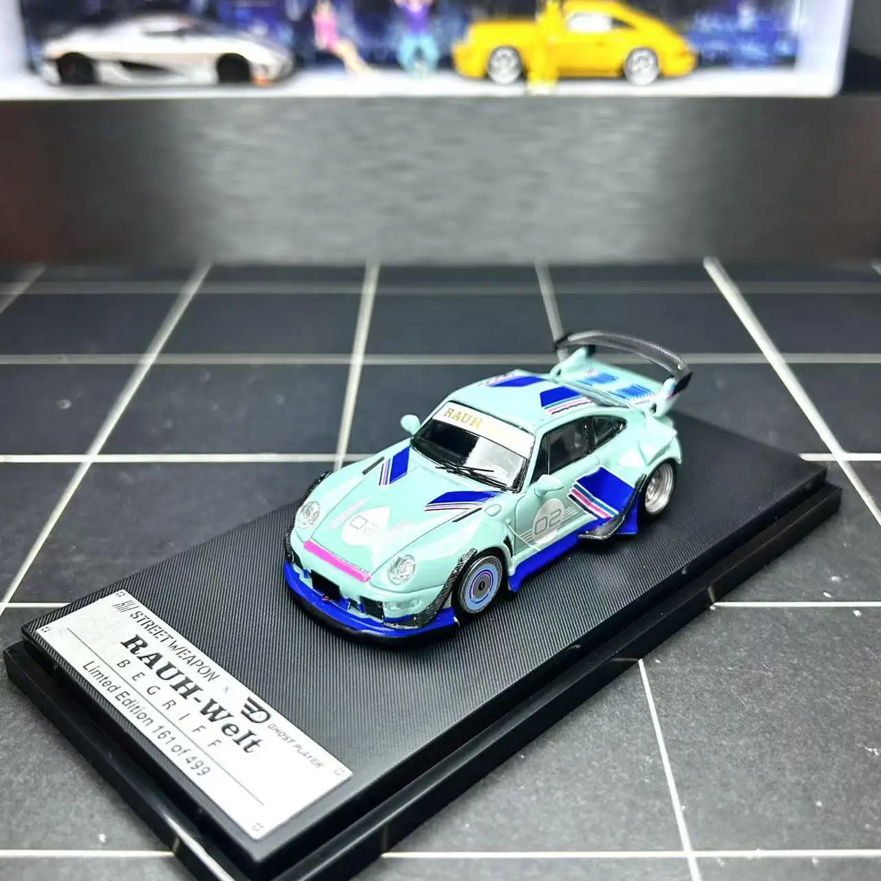 Diecast SW 1:64 Skala Porsche 993RWB Modifiziertes Legierungsautomodell Sammlerspielzeug Geschenk Souvenir Display Ornament