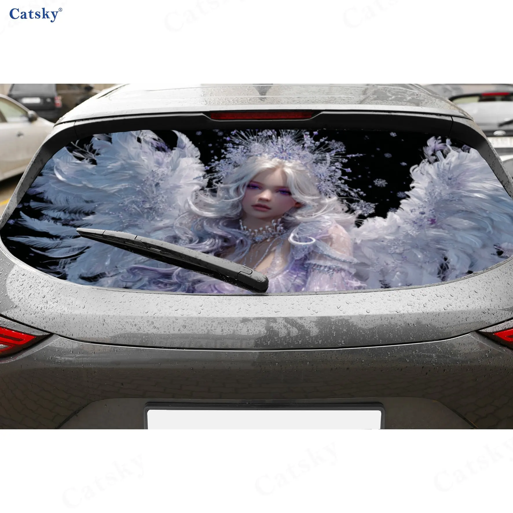 

Виниловая пленка для автомобиля с перфорацией «Цветочная фея» в фиолетовых тонах, имитирующая ледяные кристаллы, прочная наклейка на лобовое стекло автомобиля, водонепроницаемая наклейка на автомобильное окно