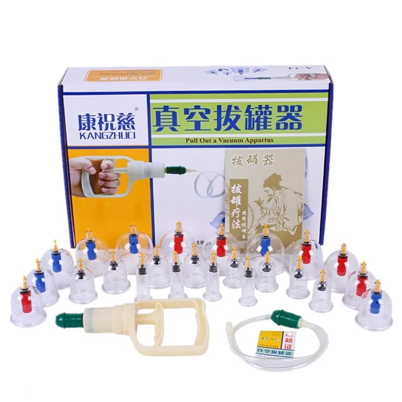 32 Cans 24 Cans Vacuum Cupping Set Thicker Magnetic Aspirating Cupping cups Acupuncture Massage Suction Cup Chinese Massage Kit