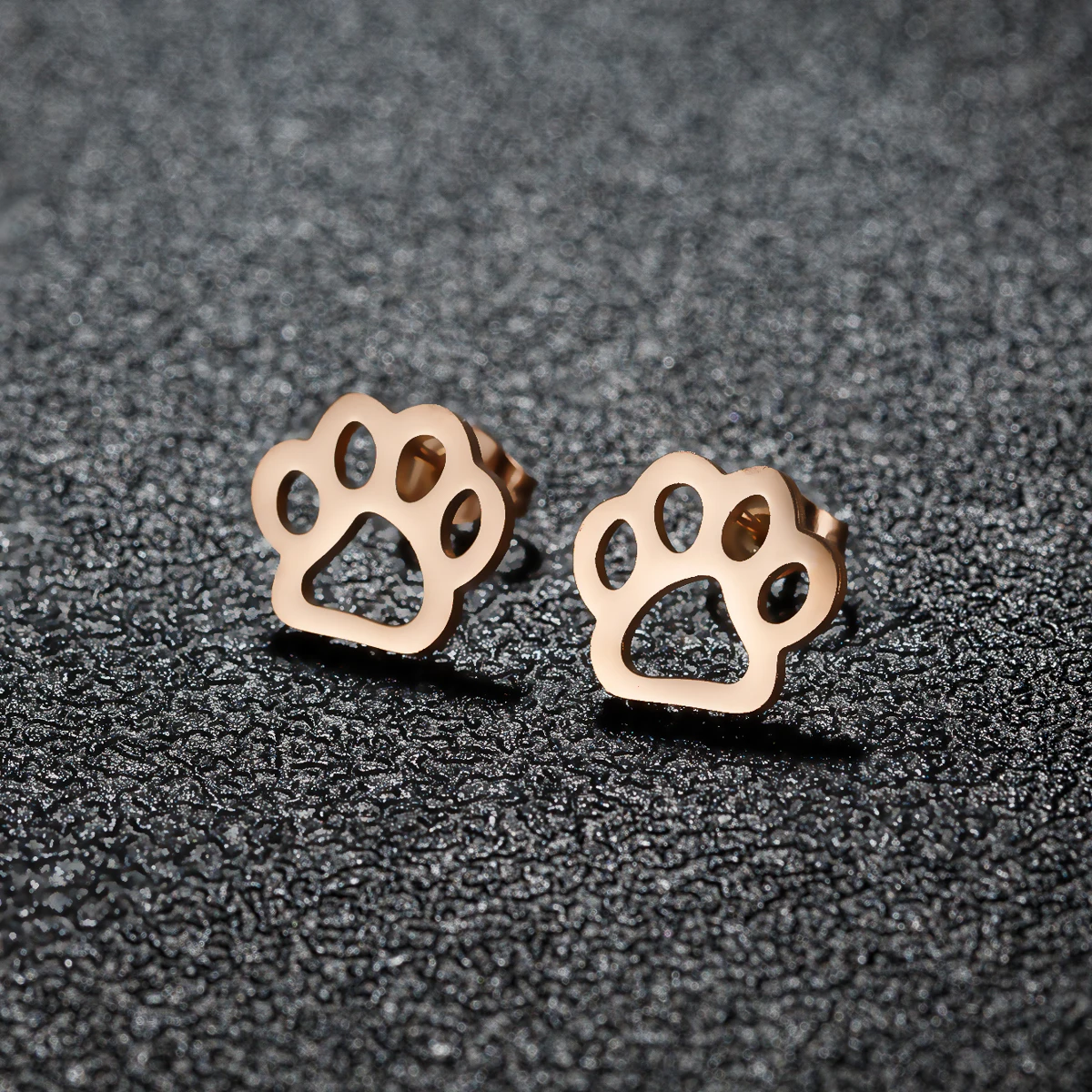 Tiny Dog And Cat Paw Piercing Stud Earrings For Women Stainless Steel Puppy Cute Earrings Jewelry Accessories Pircing Oreja