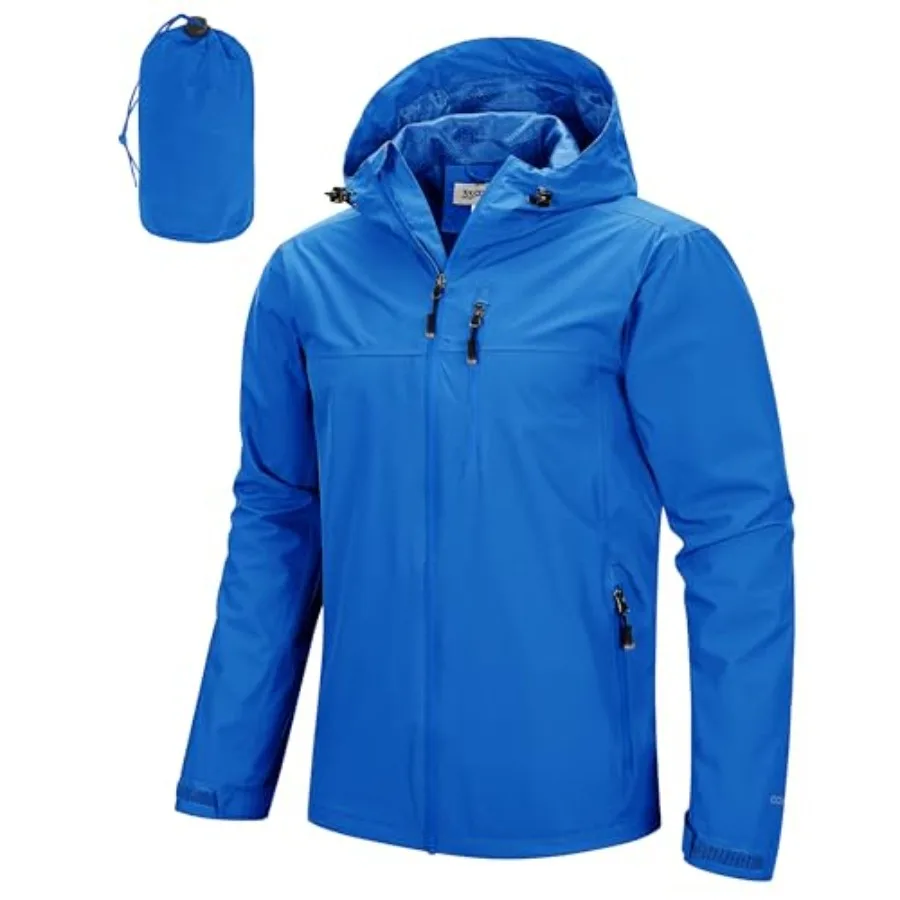 

33, 000Feet Men's Packable Rain Jacket Lightweight Rain Shell Jacket with Hood Waterproof Raincoat for Cycling