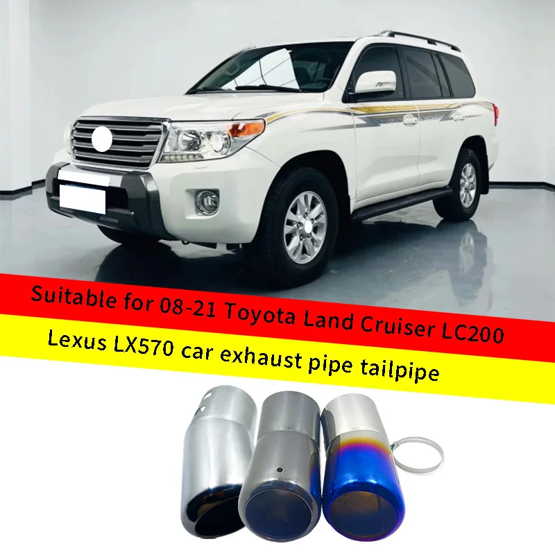 Car Exhaust Tailpipe for 2008-2021 Toyota Land Cruiser LC200 & Lexus LX570 Stainless Steel Muffler Tip Durable Auto Accessory