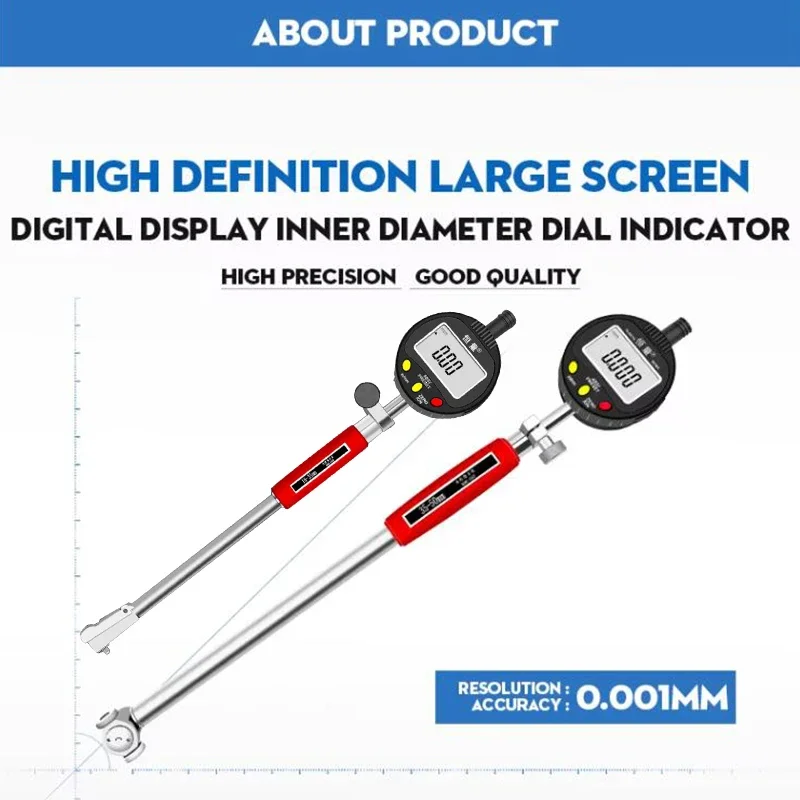 High-Precision Digital Inner Diameter Dial Gauge 10-18mm Measurement Range 0.001mm Resolution Cylinder Indicator Gauge