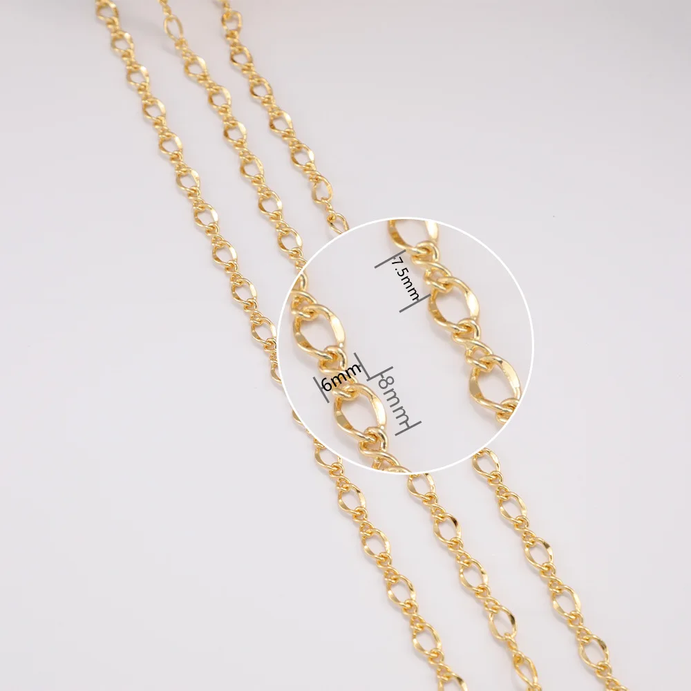 WT-BC204 WKT 2023 Fashion Gold-clad lip Copper Plated Color 8-Figure Chain Hot Design DIY Jewelry Accessories Necklace Chain