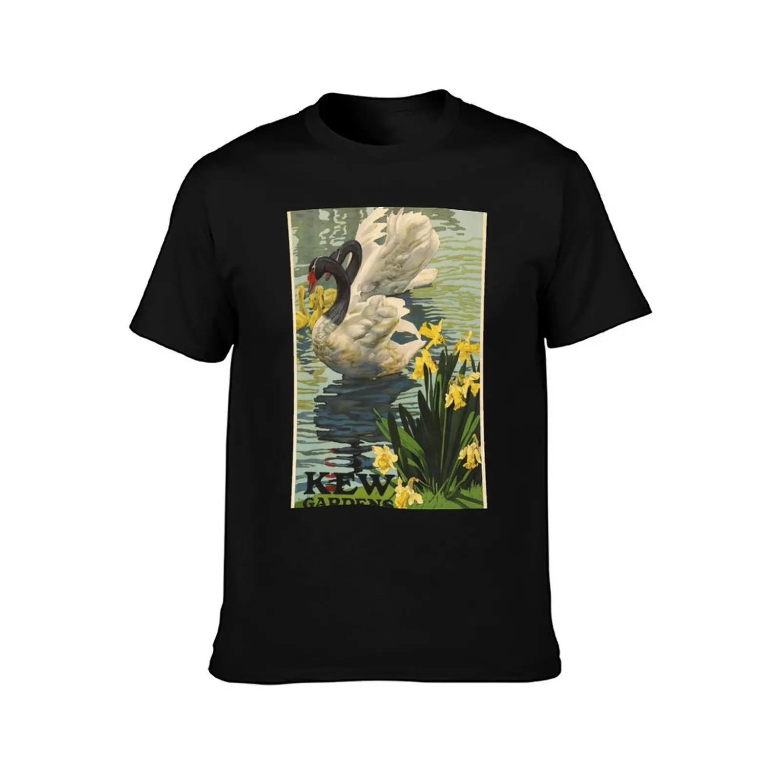 KEW GARDENS ENGLAND Royal Botanic Vintage Tourism Promotion Poster 1920 by Artist Tafani T-Shirt Summer Casual Cotton Tee
