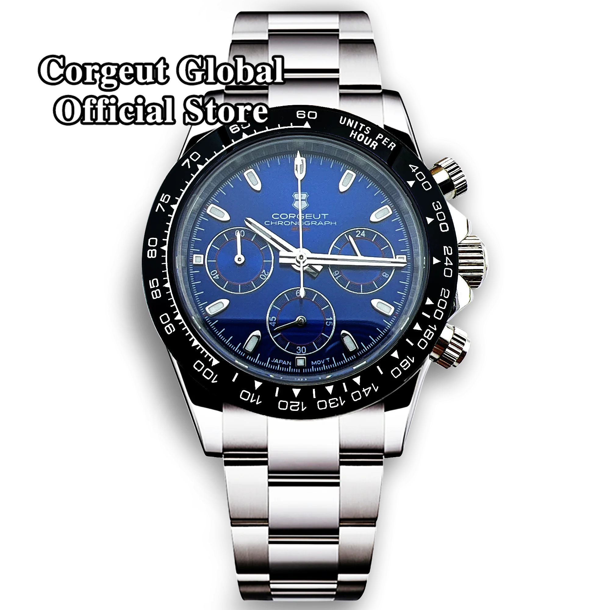 Corgeut Men Watch Sport 24 hours Multifunction Watches Top Brand Luxury  full chronograph Quartz Clock Men Relogio Masculino