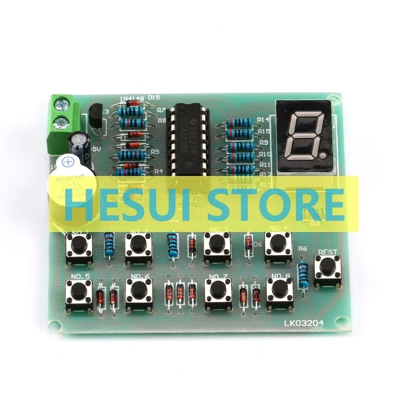 Eight way digital display buzzer kit CD4511 skill competition electronic DIY loose pieces