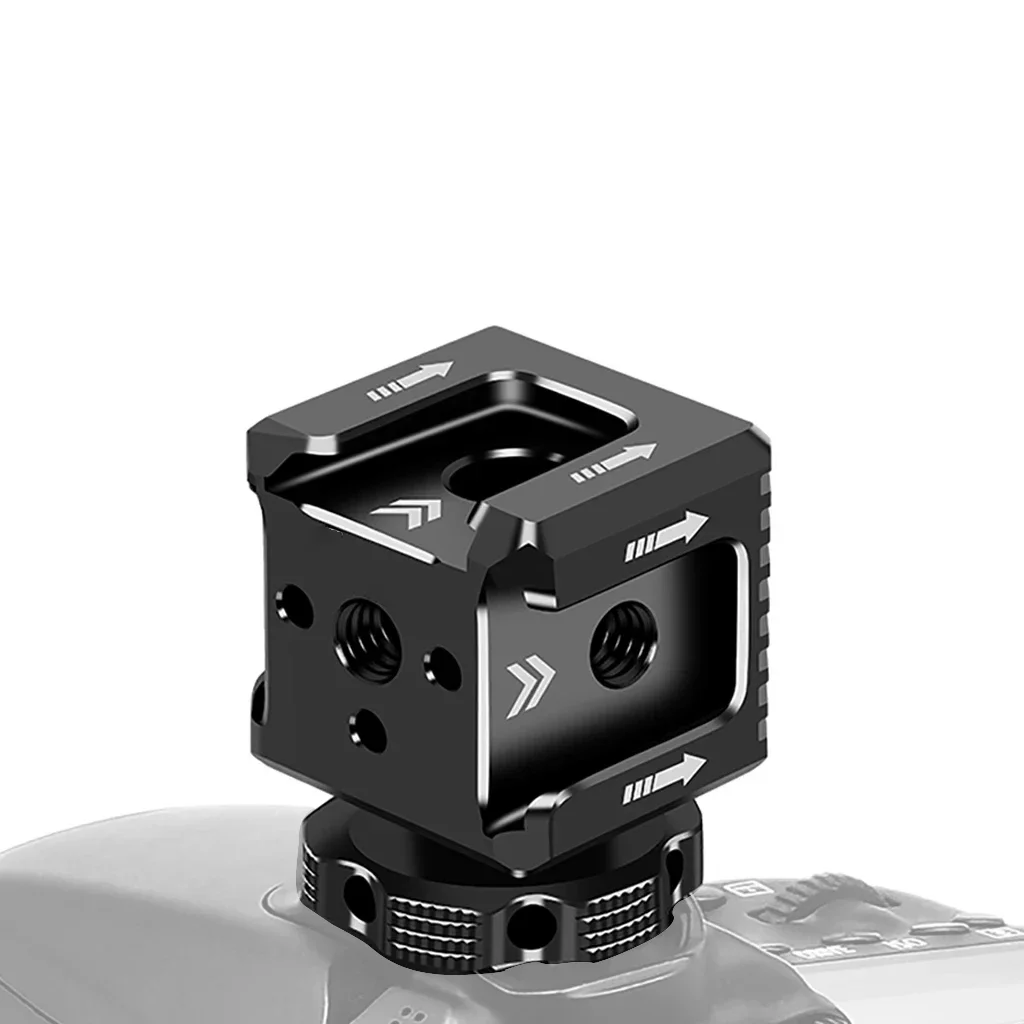Multi-head Cold Shoe Extension Mount Adapter Monitor Holder Studio Flash Light Stand 1/4 3/8 Screw Hole for Nikon Canon Sony SLR