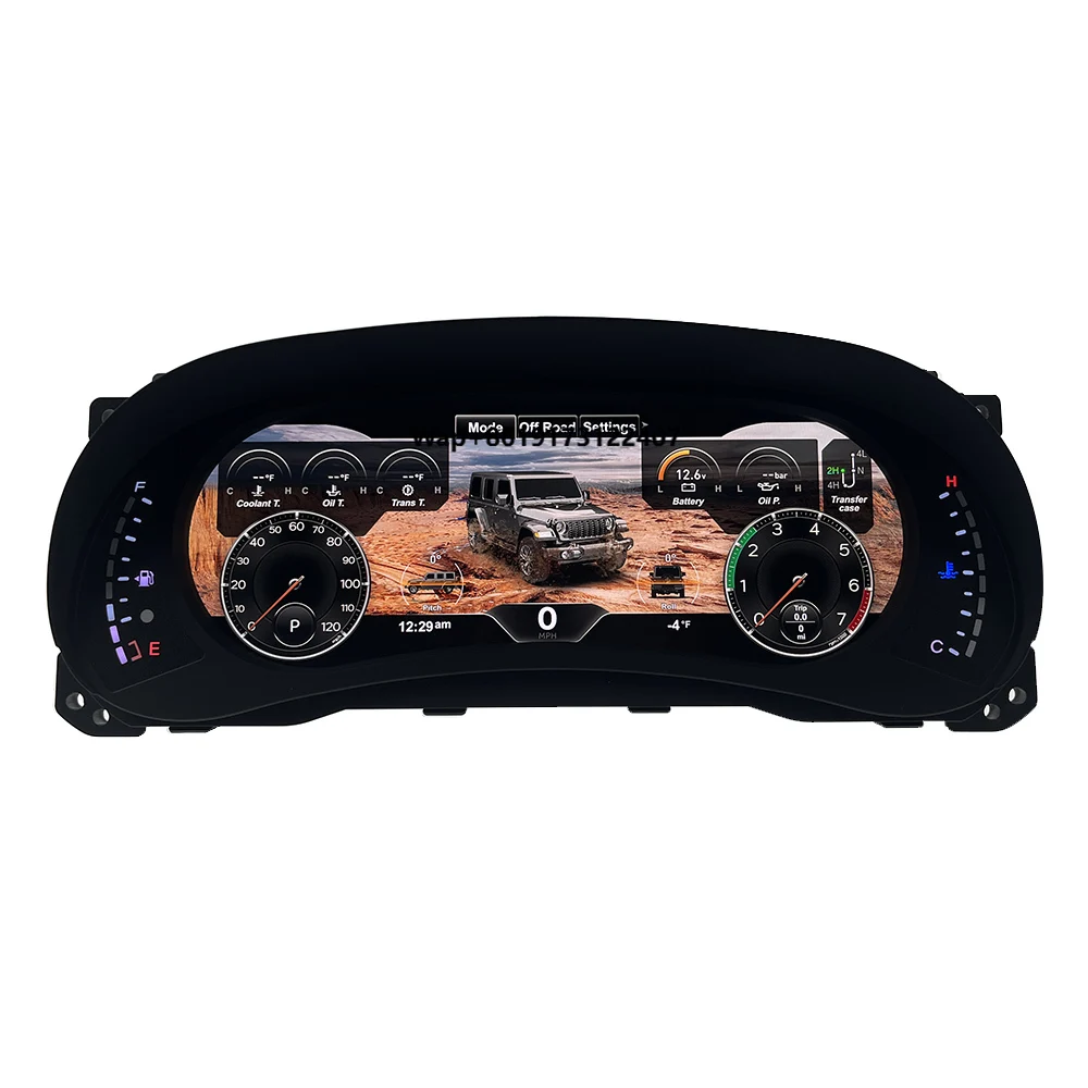 

12.3'' LCD Dashboard for Wrangler LCD Instrument Cluster Plug and Play LCD Odometer Virtual Digital Cluster Cockpit