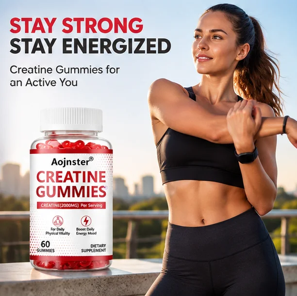 Creatine Gummies Per Serving,Dietary Supplement,Support Daily Physical Vitality,Boost Energy &Mood for Workout & Daily Nutrition