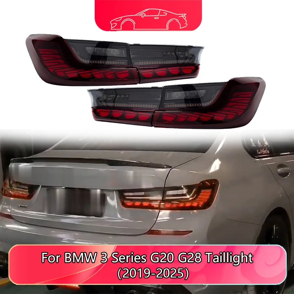 Taillight For BMW 3 Series G20 G28 Dragon Scale LED Tail Lamp Assembly 2019-2023  Modified Streaming Steering Car LED Rear Lamp