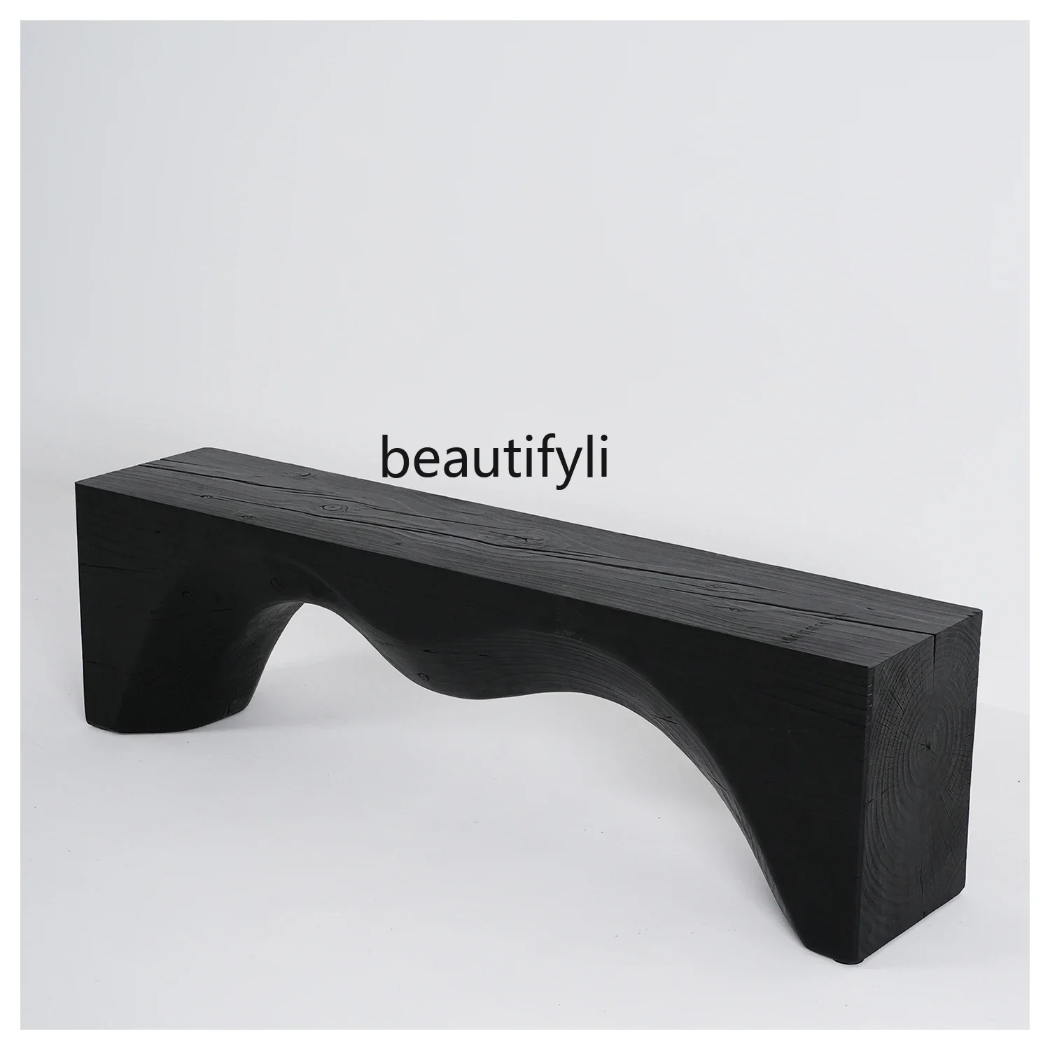 

Wood Bench Carbonized Black Solid Wood Shoe Changing Stool Bed & Breakfast Design Personalized Furniture Rest Stool