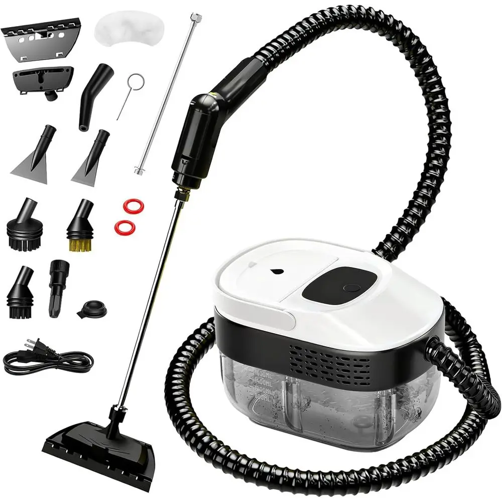 

3-Level Adjustable Handle Steam Cleaner for Home, Car, and Kitchen, 15s Heat-Up, 1.6L Tank