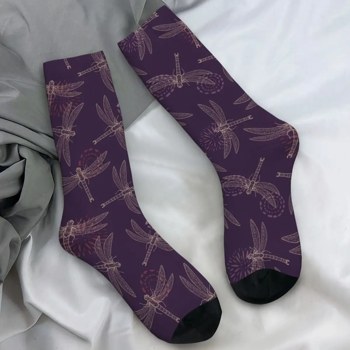 Unisex Socks Dragonfly Illustration Colorful Animal Cute Stockings Winter Modern Medium Soft Socks Skateboard Anti Skid Socks
