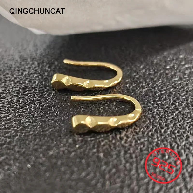 

Geometry Hook Stud Earrings for Women Trendy Fine Jewelry Real 925 Sterling Silver color Smooth Wave Versatile Accessories 2026