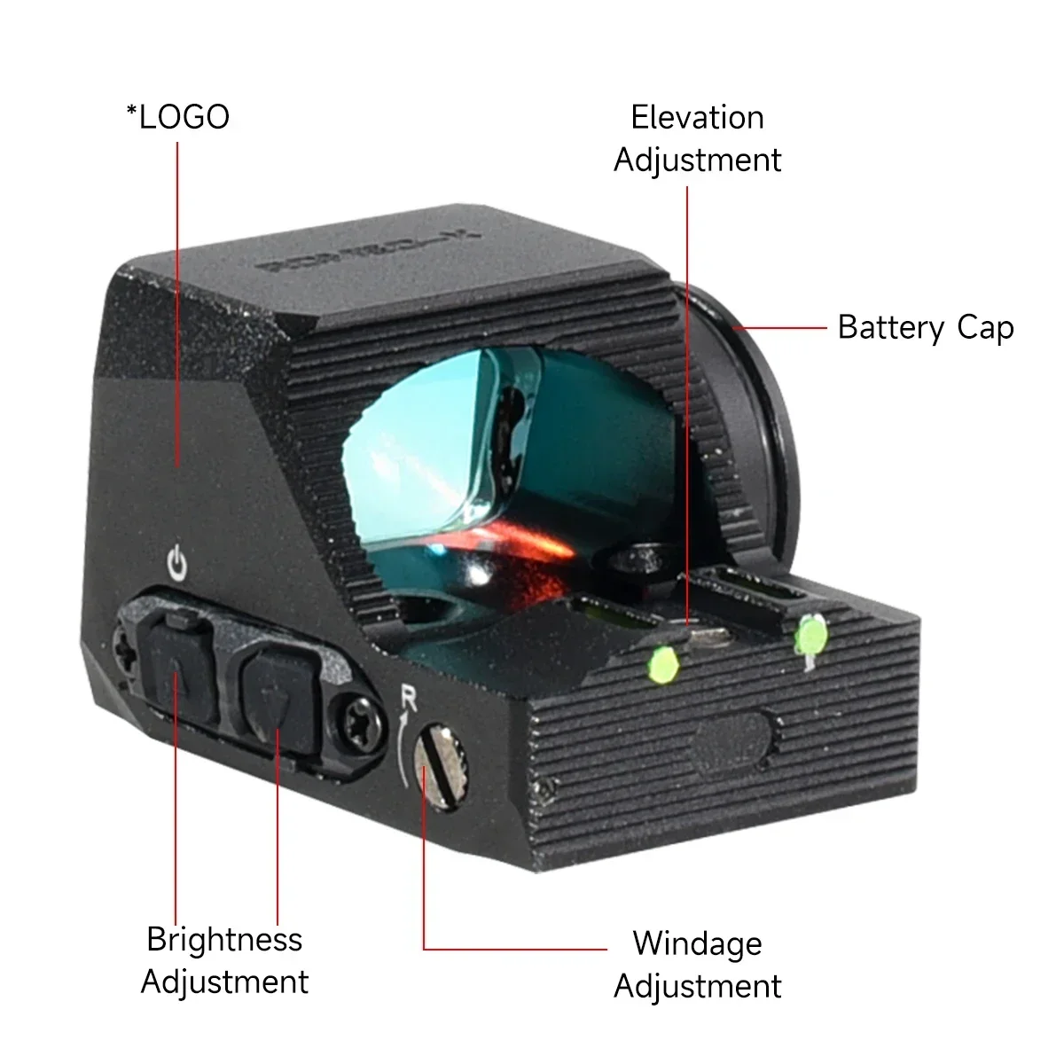 ROMEO-X Red Dot Sight Tactical RMR Footprint Hunting Pistol Handgun Rear Sight W/Glock Mount Plate&Picatinny Mount Shake Awake