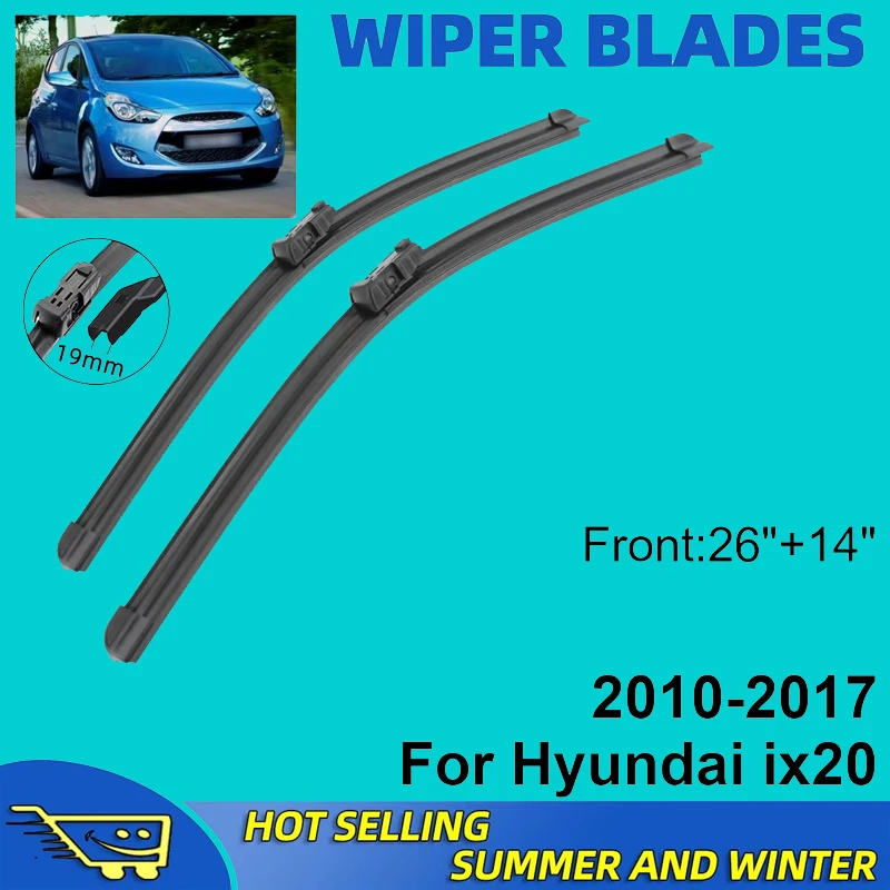 

2PCS For Hyundai ix20 2010-2017 2011 201 2013 2014 26 +14" Front Wiper Blades Windshield Windscreen Window Cutter Accessories
