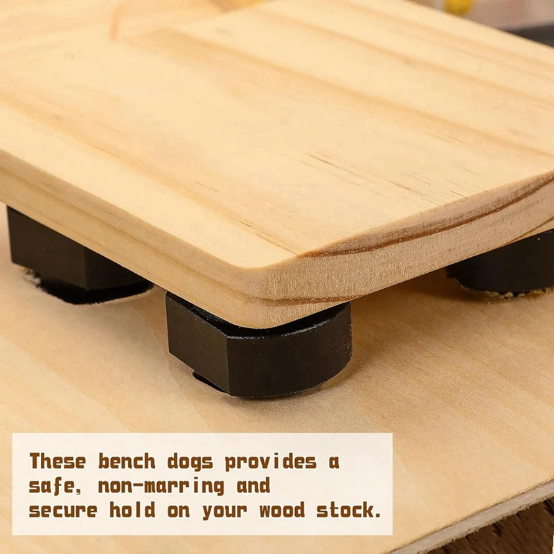 8Pack Bench Dogs Bench Dog Clamp For Workbench Dog Hole With Non-Slip Pad Aluminum Alloy Stops