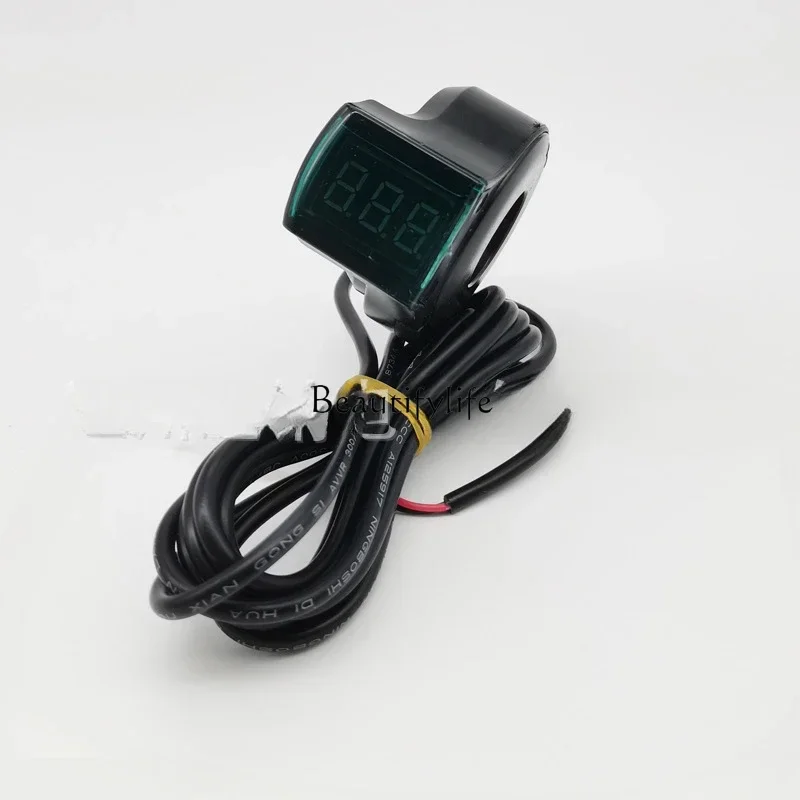 Red screen voltmeter 0-99V universal 22mm handlebar red letter 2 meters long wire modification