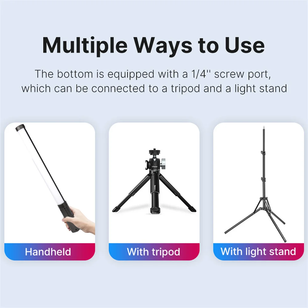 RGB Stick Light Wand Handheld Tube Light LED Video Light  3000K-6000K 2600mAh Photography Lighting Fill Lamp