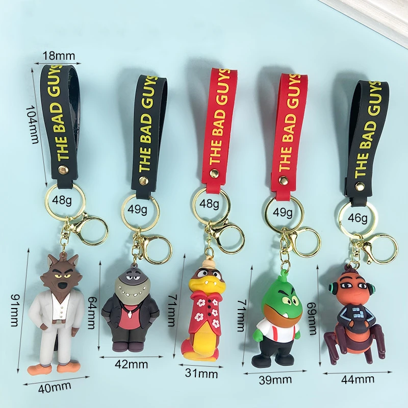 أنيمي الأشرار الشكل المفاتيح لطيف السيد وولف والسيد البيرانا ثلاثية الأبعاد دمية المدرسية قلادة موضة كيرينغ مجوهرات لعبة أطفال هدية