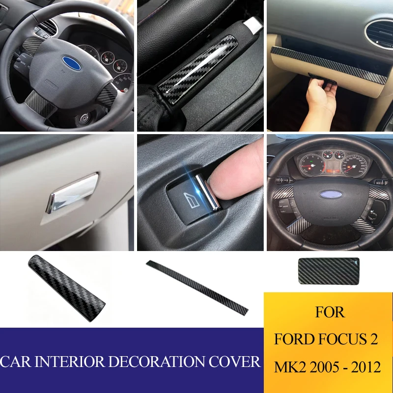 For Ford Focus 2 MK2 2005 - 2012 Automotive interior decoration patch Sequins Steering Wheel Decoration Ring Trim Sticker